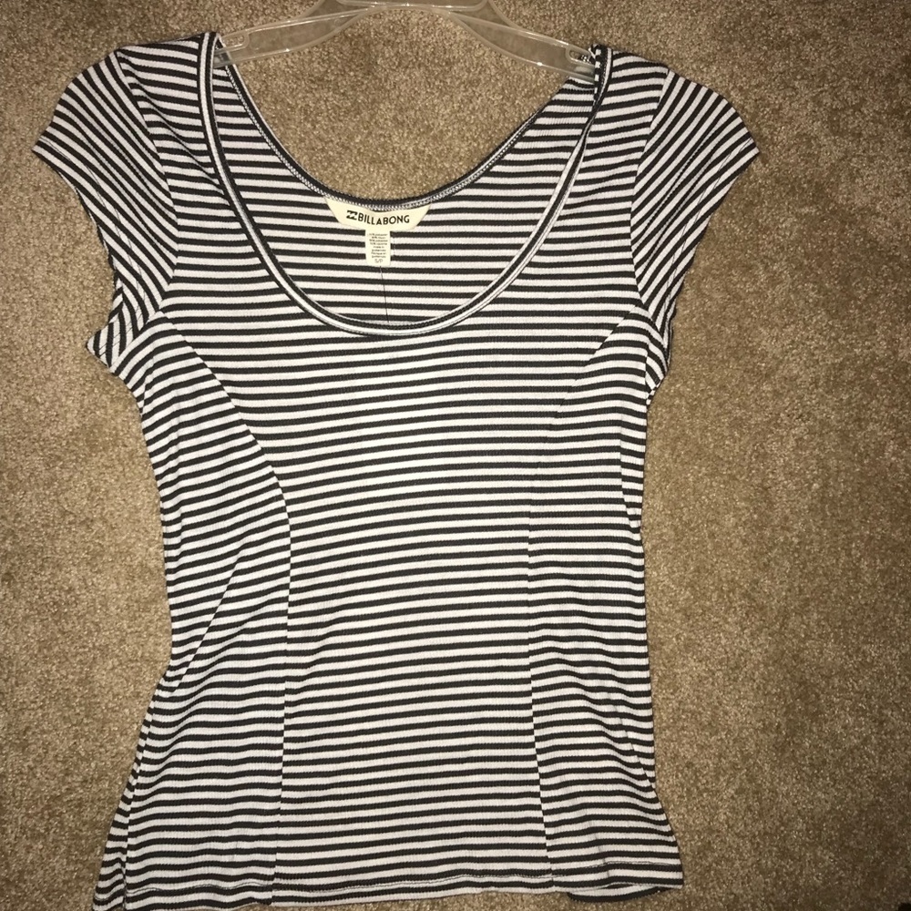 black & white striped top